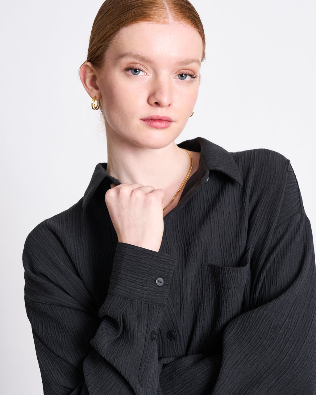 CRINKLE SHIRT SKUR BLACK T-shirt jan-n-june 2