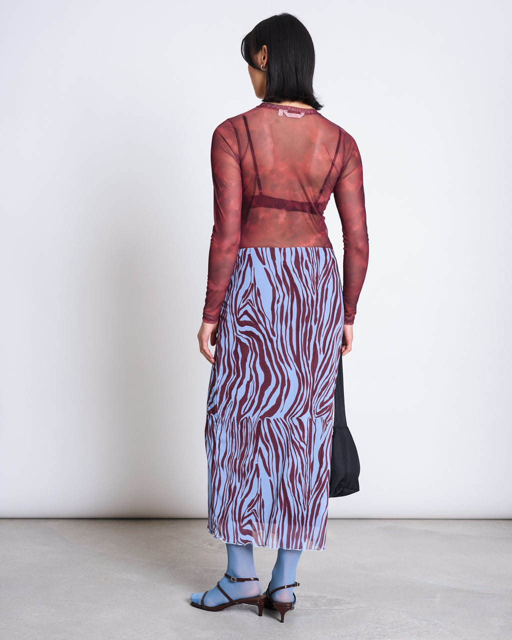 MESH MAXI SKIRT SMUK BLUE ZEBRA PRINT Skirt jan-n-june 2