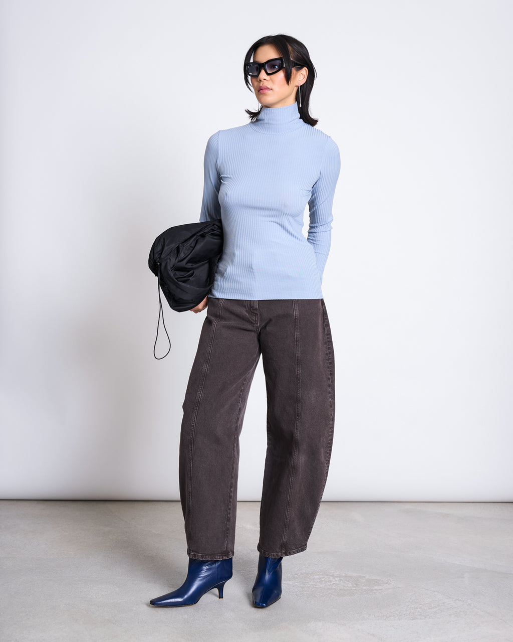 TENCEL™ LYOCELL RIB TURTLENECK MIO MID BLUE Longsleeve jan-n-june 1