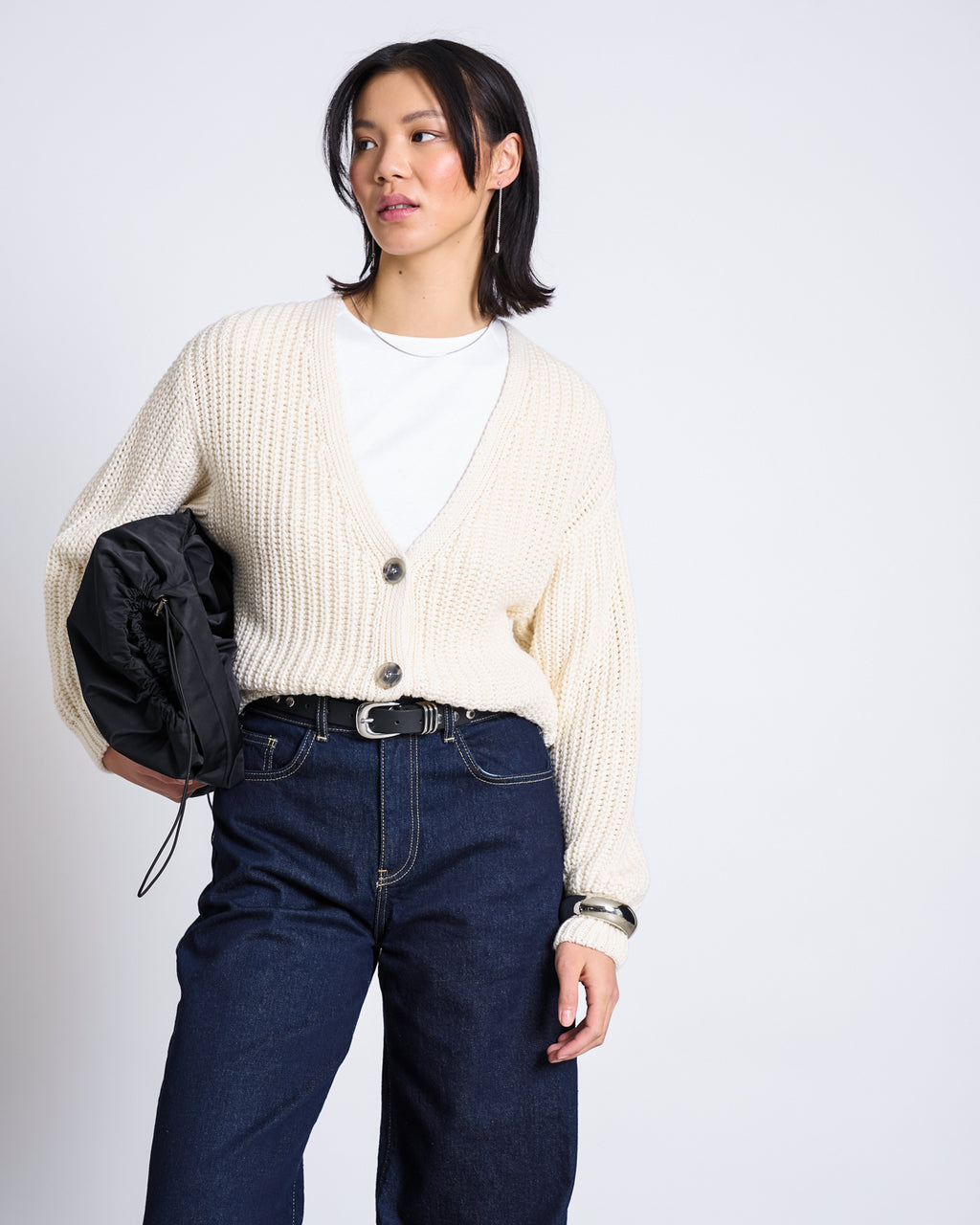 CHUNKY CARDIGAN LENA OFFWHITE GOTS Knit Wear jan-n-june 1