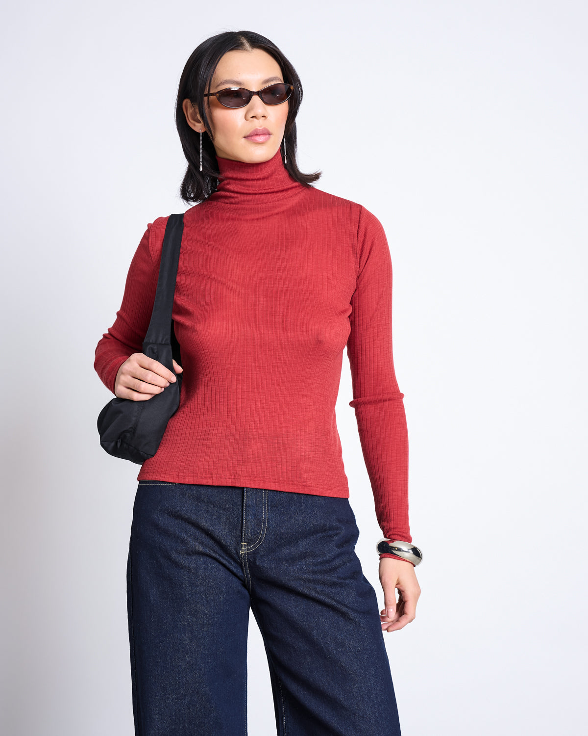 MERINOWOOL RIB TURTLENECK VELL MID RED Longsleeve jan-n-june 1