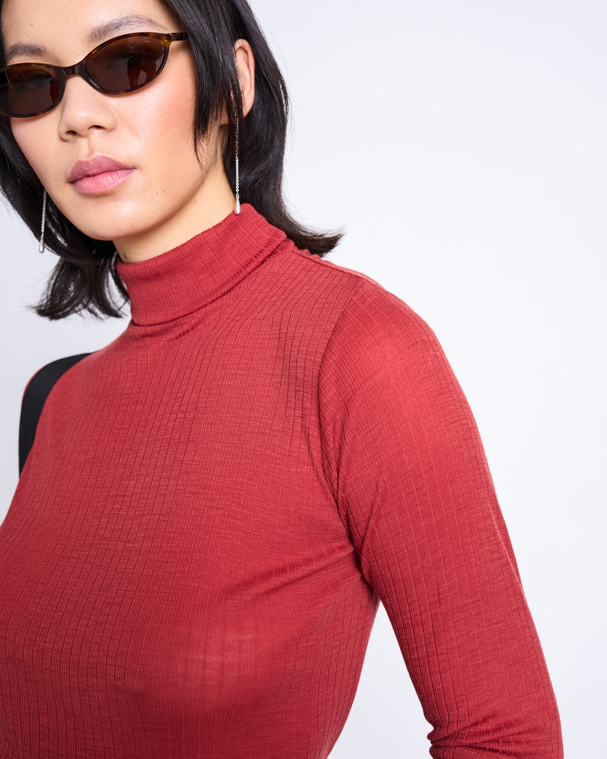 MERINOWOOL RIB TURTLENECK VELL MID RED Longsleeve jan-n-june 2