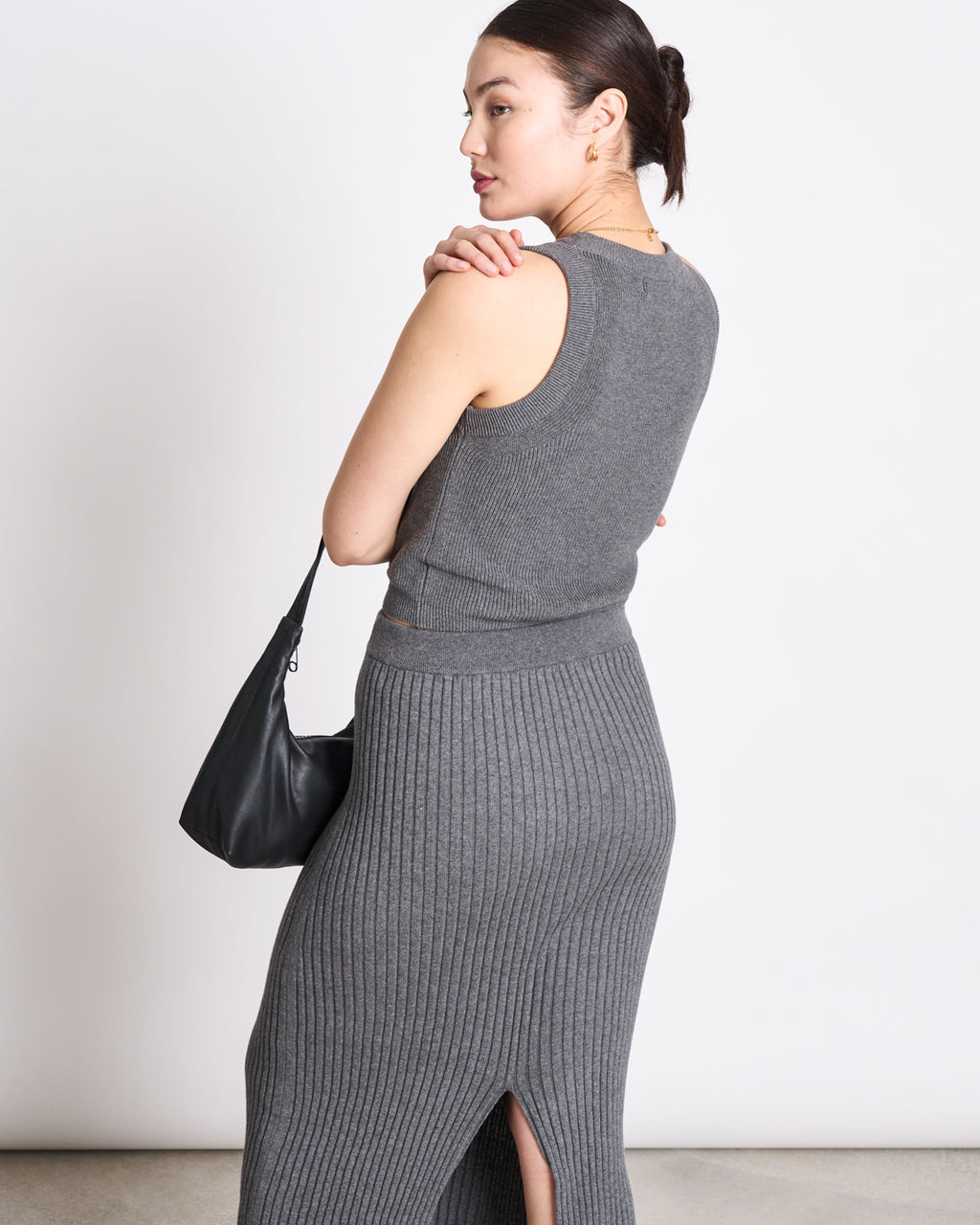 MIDI KNIT SKIRT EBBA DARK GREY GOTS Skirt jan-n-june 5