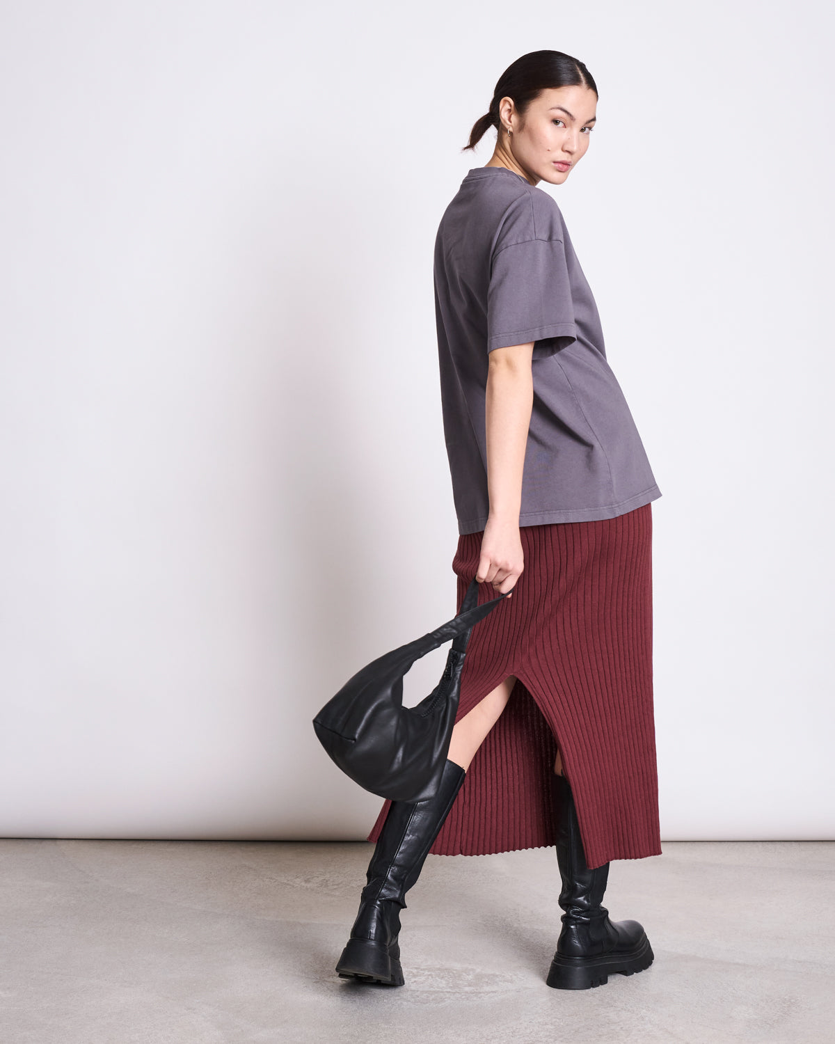 MIDI KNIT SKIRT EBBA INTENSE RUST GOTS jan-n-june 2