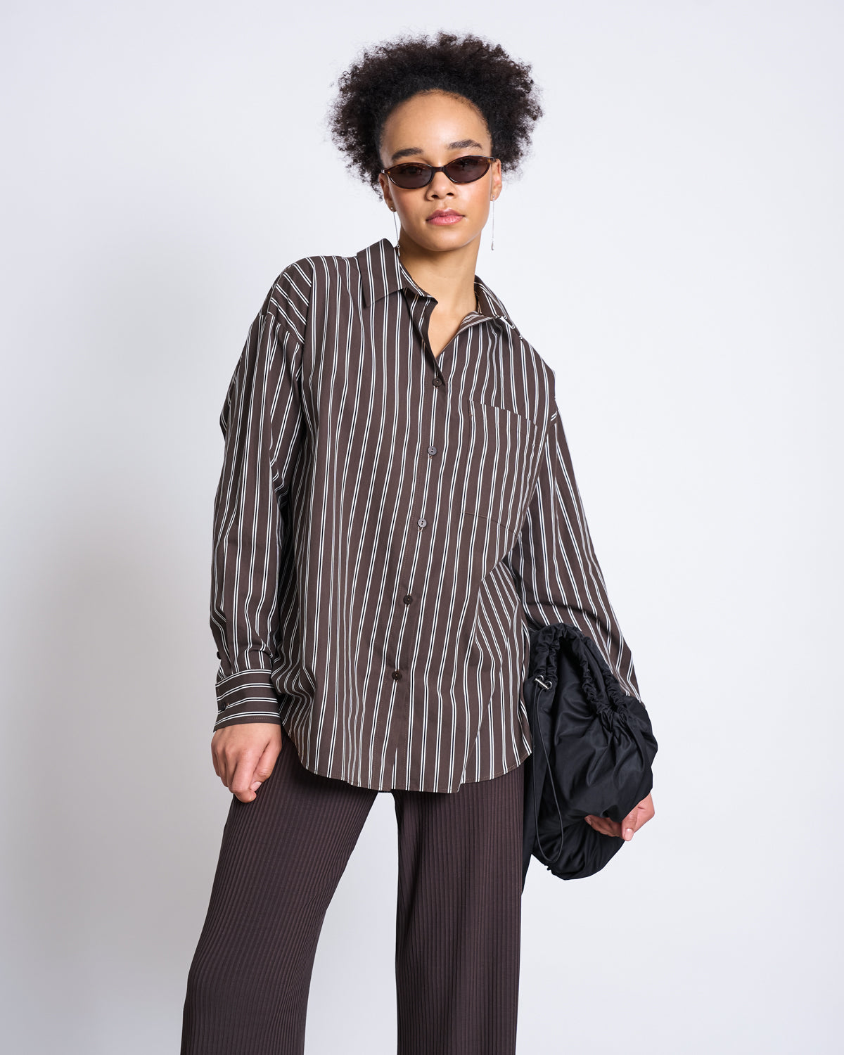 OVERSIZED SHIRT MAMRO MUD STRIPED GOTS Blouse jan-n-june 1