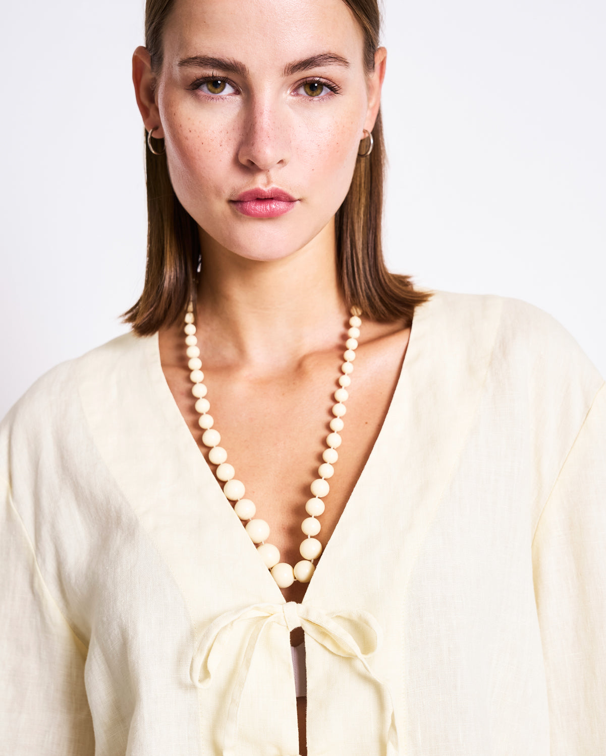 LINEN TIE BLOUSE SKAGEN BUTTERMILK Blouse jan-n-june 2