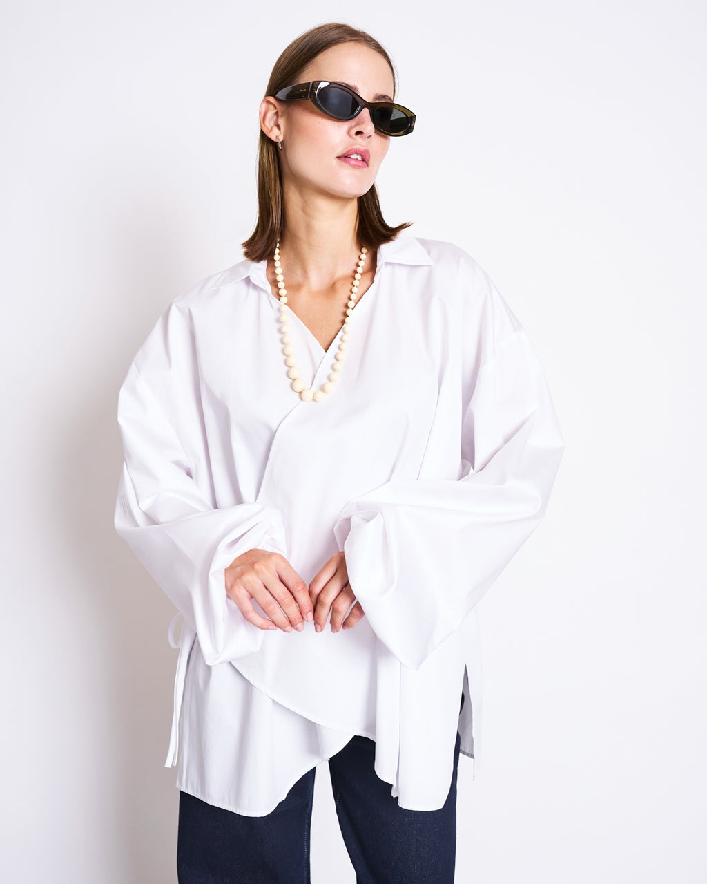 PUFFY WRAP BLOUSE AQUILIA WHITE Blouse jan-n-june 5
