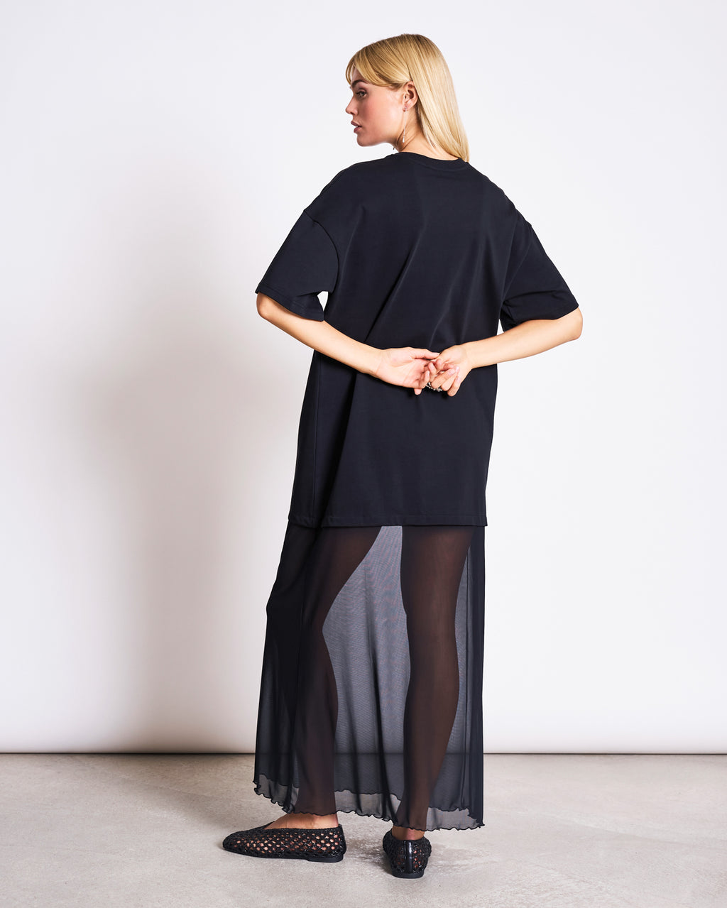 MESH JERSEY DRESS LACERTA BLACK Dress jan-n-june 3