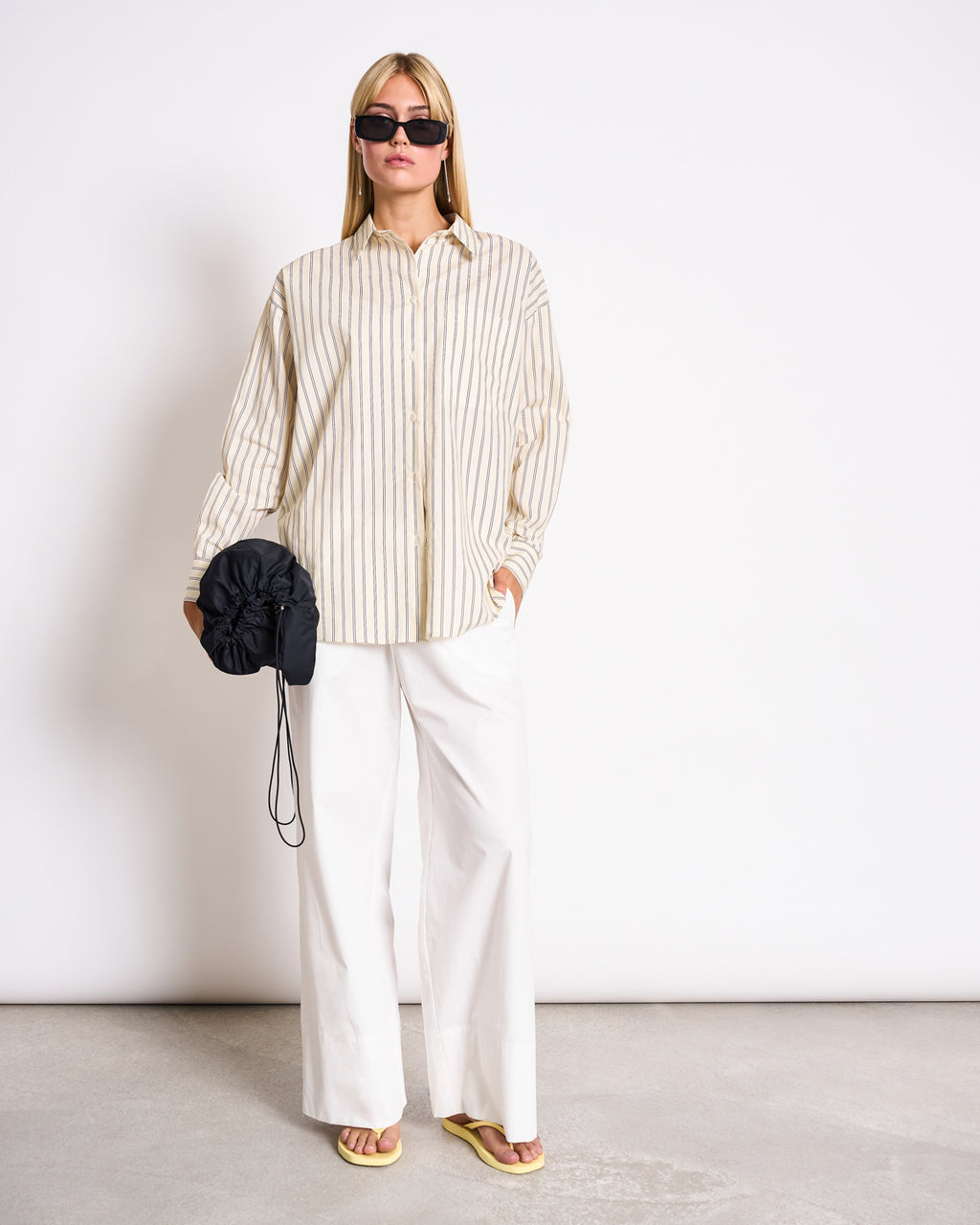 OVERSIZED SHIRT MAMRO BUTTERMILK STRIPED Blouse jan-n-june 4