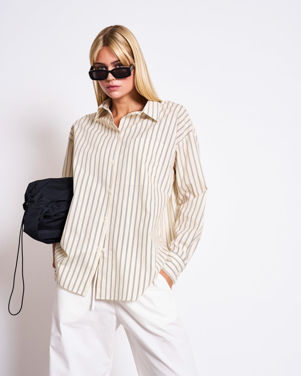 OVERSIZED SHIRT MAMRO BUTTERMILK STRIPED Blouse jan-n-june 3