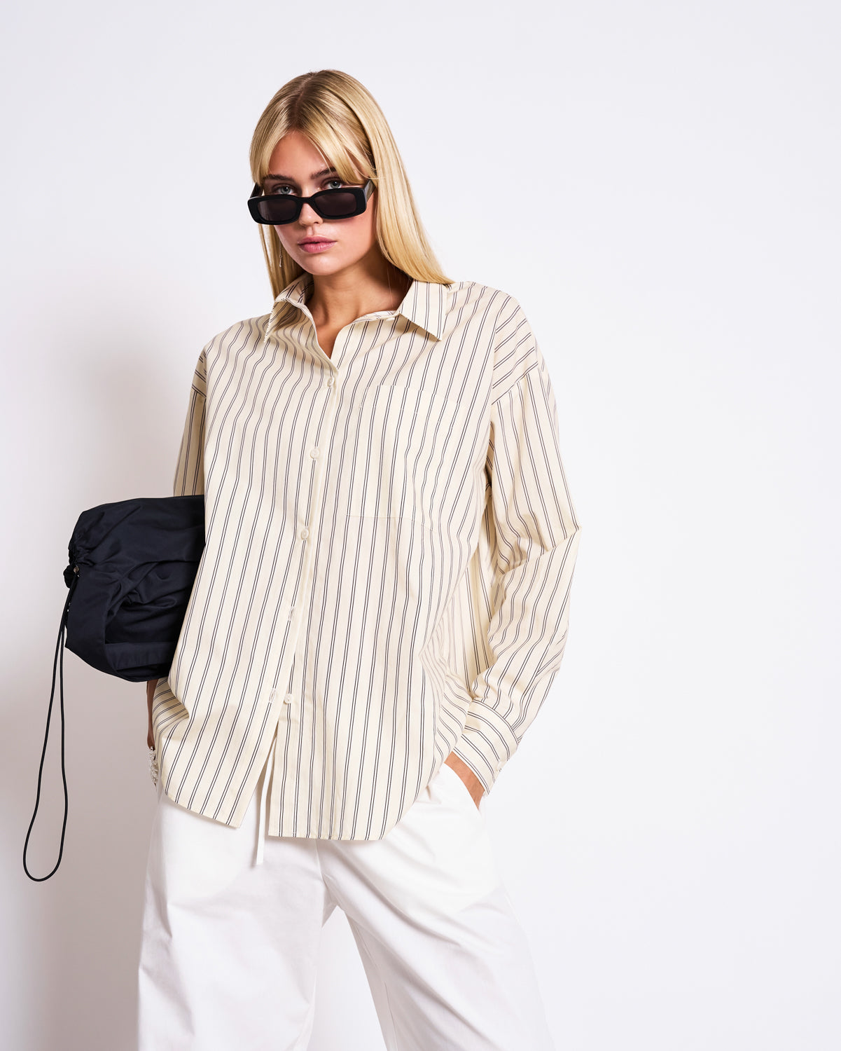 OVERSIZED SHIRT MAMRO BUTTERMILK STRIPED Blouse jan-n-june 3