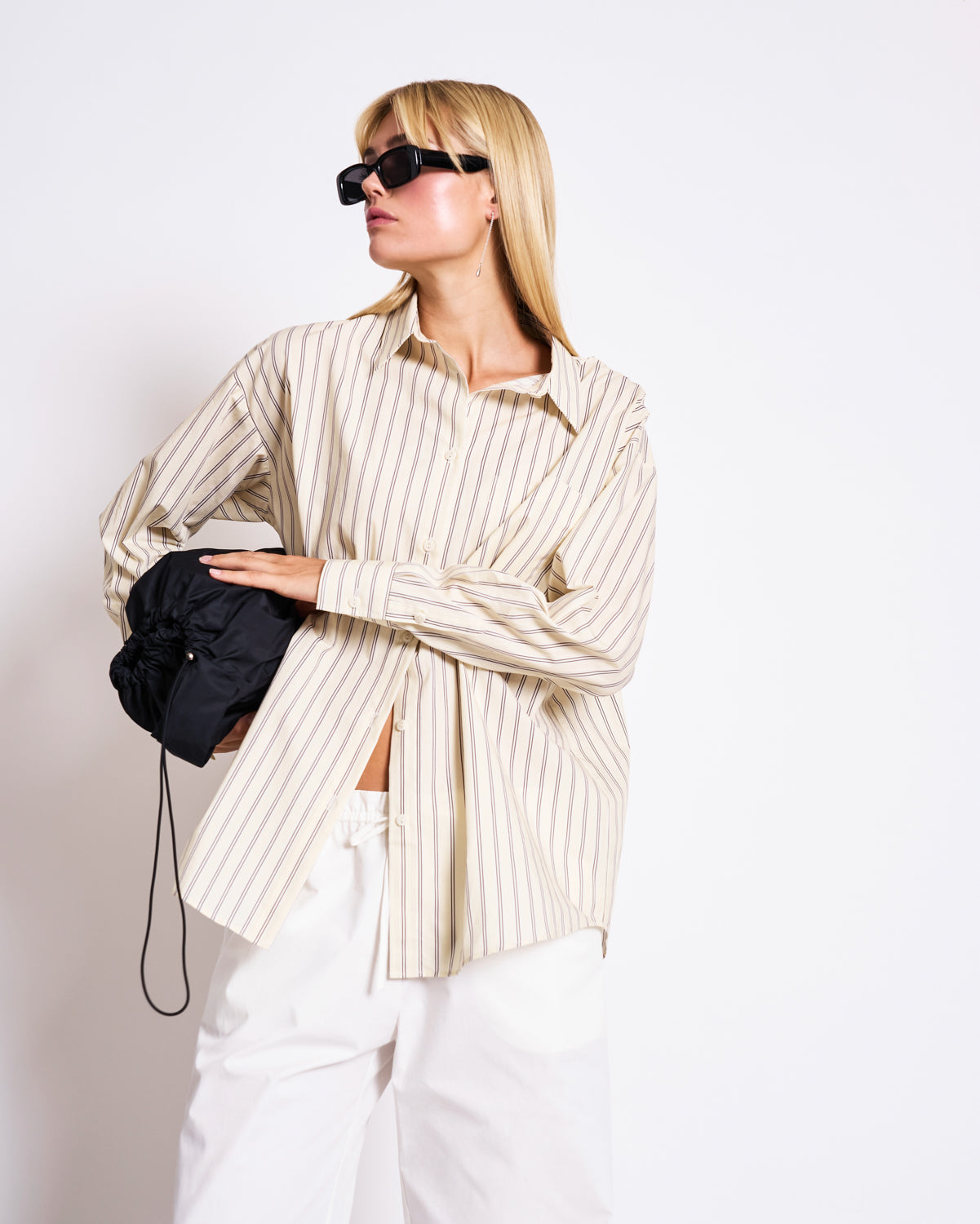OVERSIZED SHIRT MAMRO BUTTERMILK STRIPED Blouse jan-n-june 2