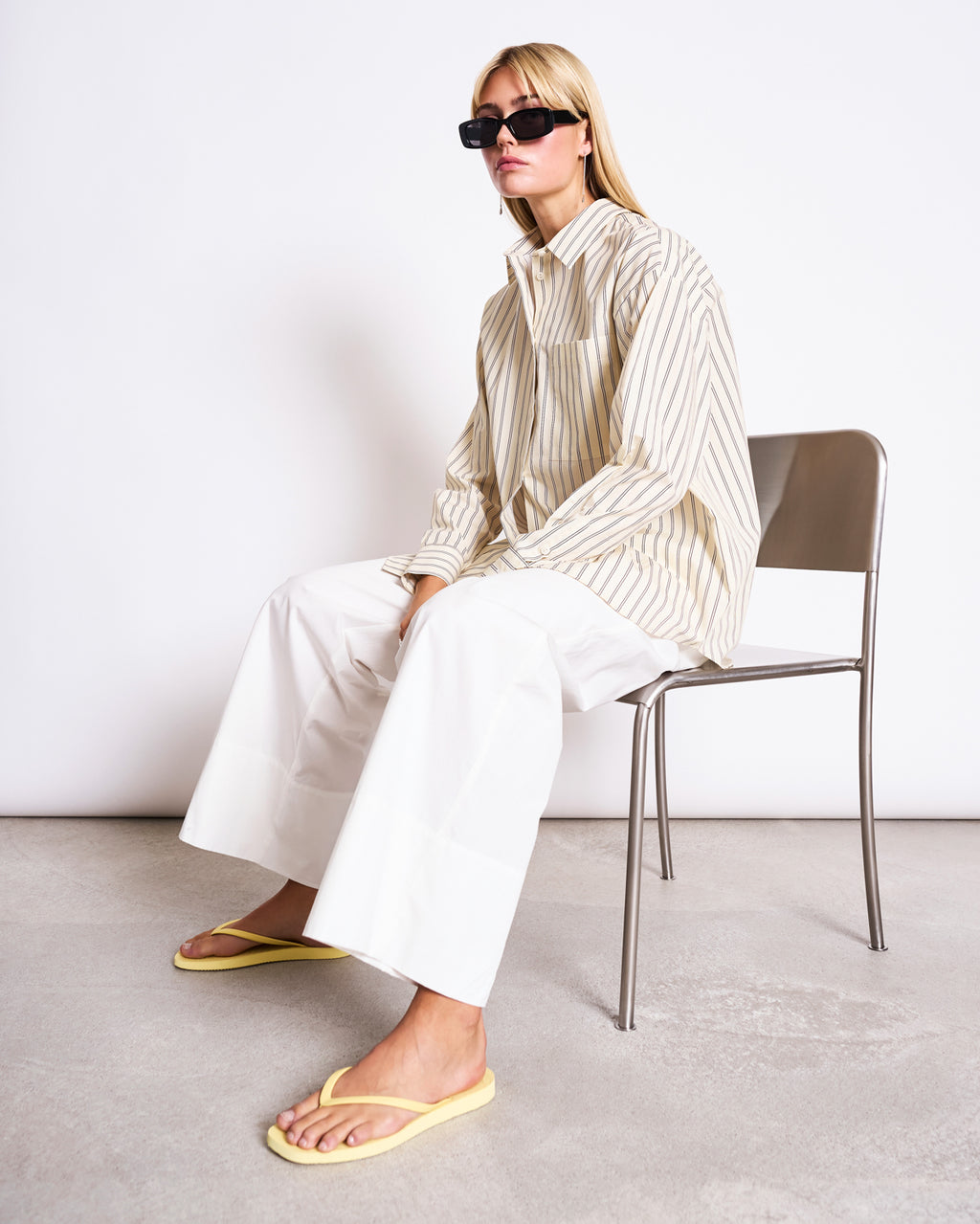 OVERSIZED SHIRT MAMRO BUTTERMILK STRIPED Blouse jan-n-june 1