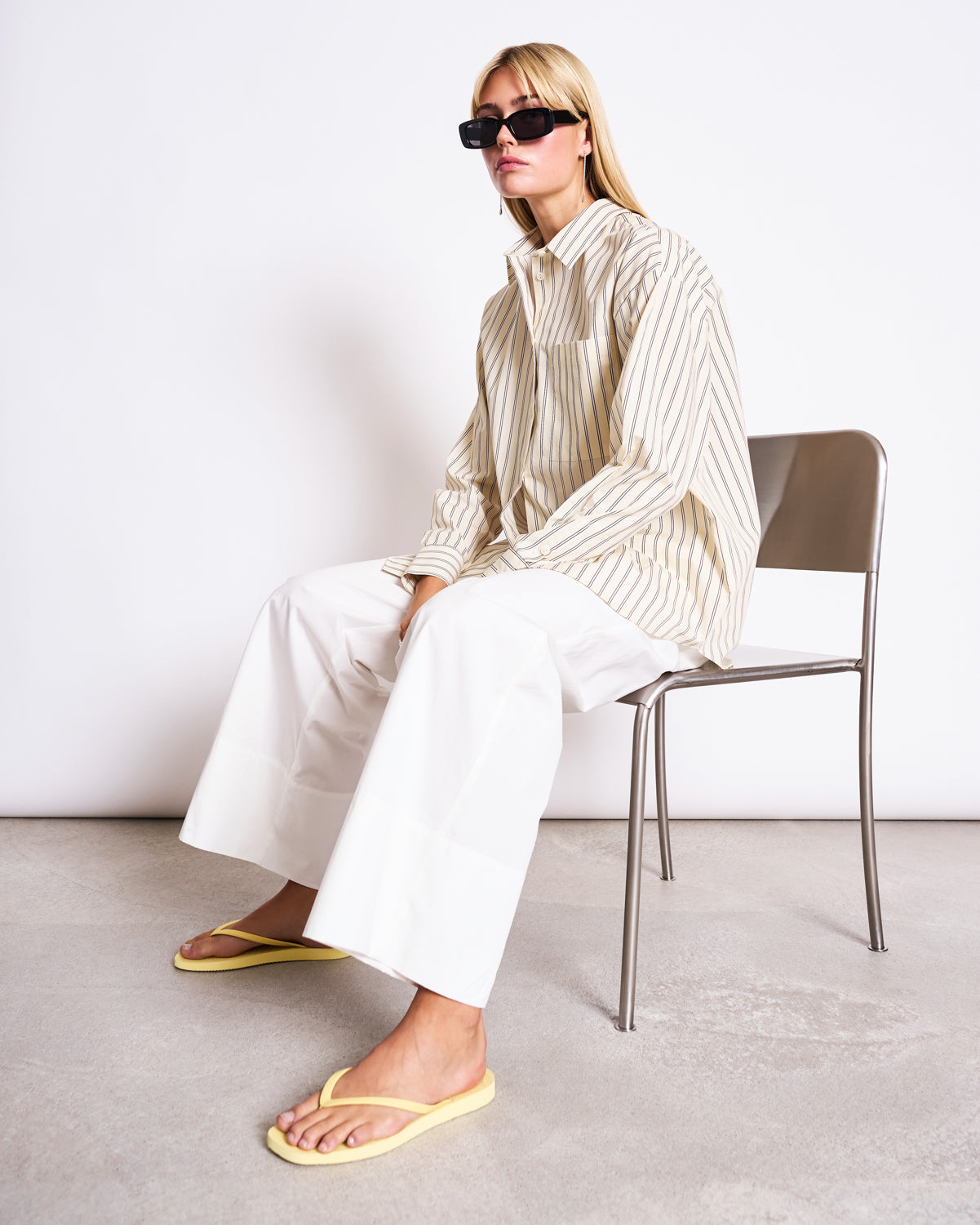 OVERSIZED SHIRT MAMRO BUTTERMILK STRIPED Blouse jan-n-june 1