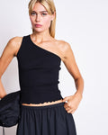 ONE SHOULDER TOP TIGRIS BLACK GOTS T-shirt jan-n-june 1