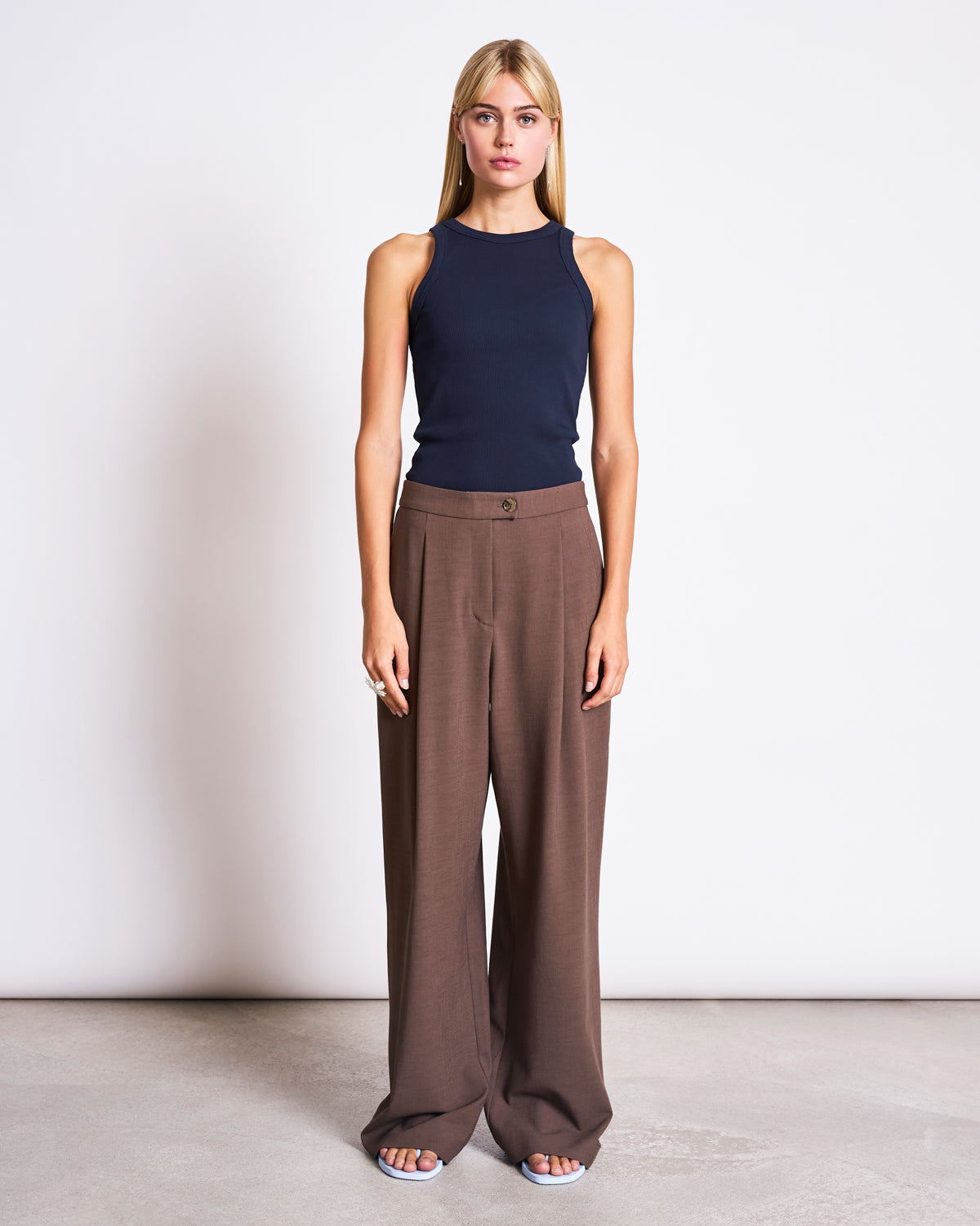PLEATED WIDE PANTS NIVA CLAY Pants jan-n-june 5
