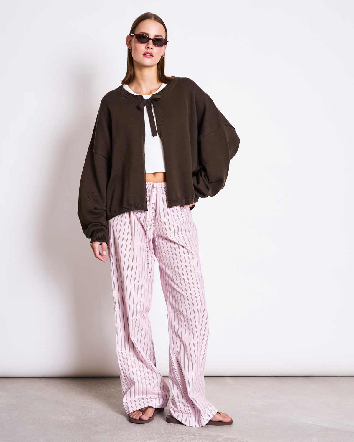 LOOSE TIE CARDIGAN ZEA MUD GOTS Cardigan jan-n-june 1