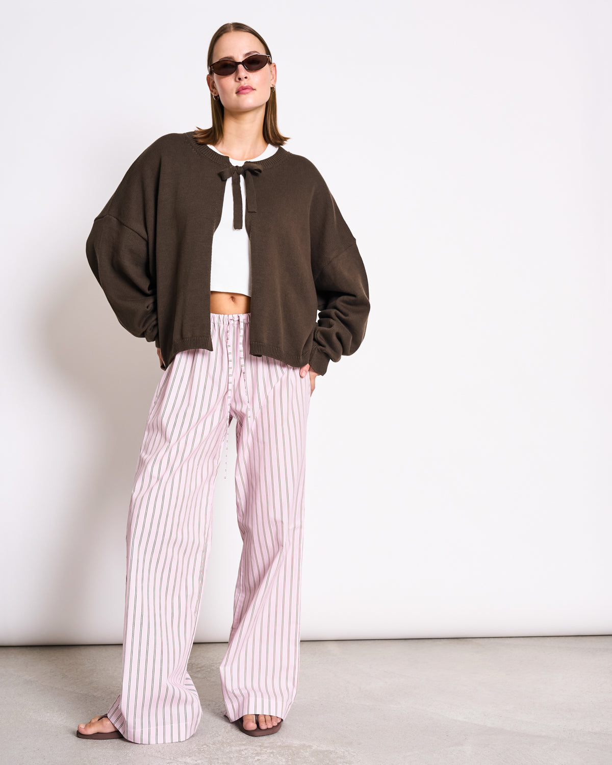 LOOSE TIE CARDIGAN ZEA MUD GOTS Cardigan jan-n-june 2