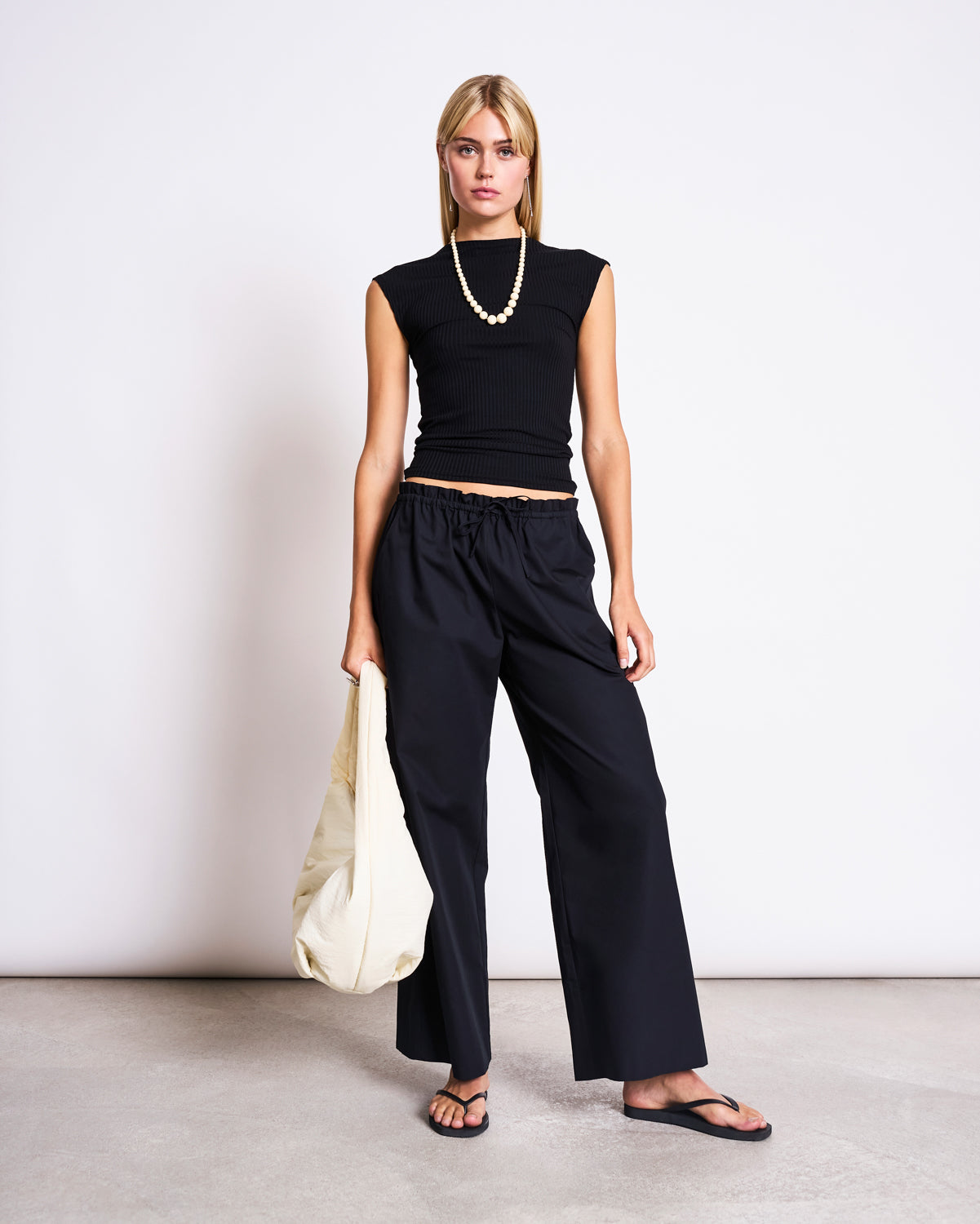 DRAWSTRING WIDE PANTS KIVA BLACK Pants jan-n-june 5