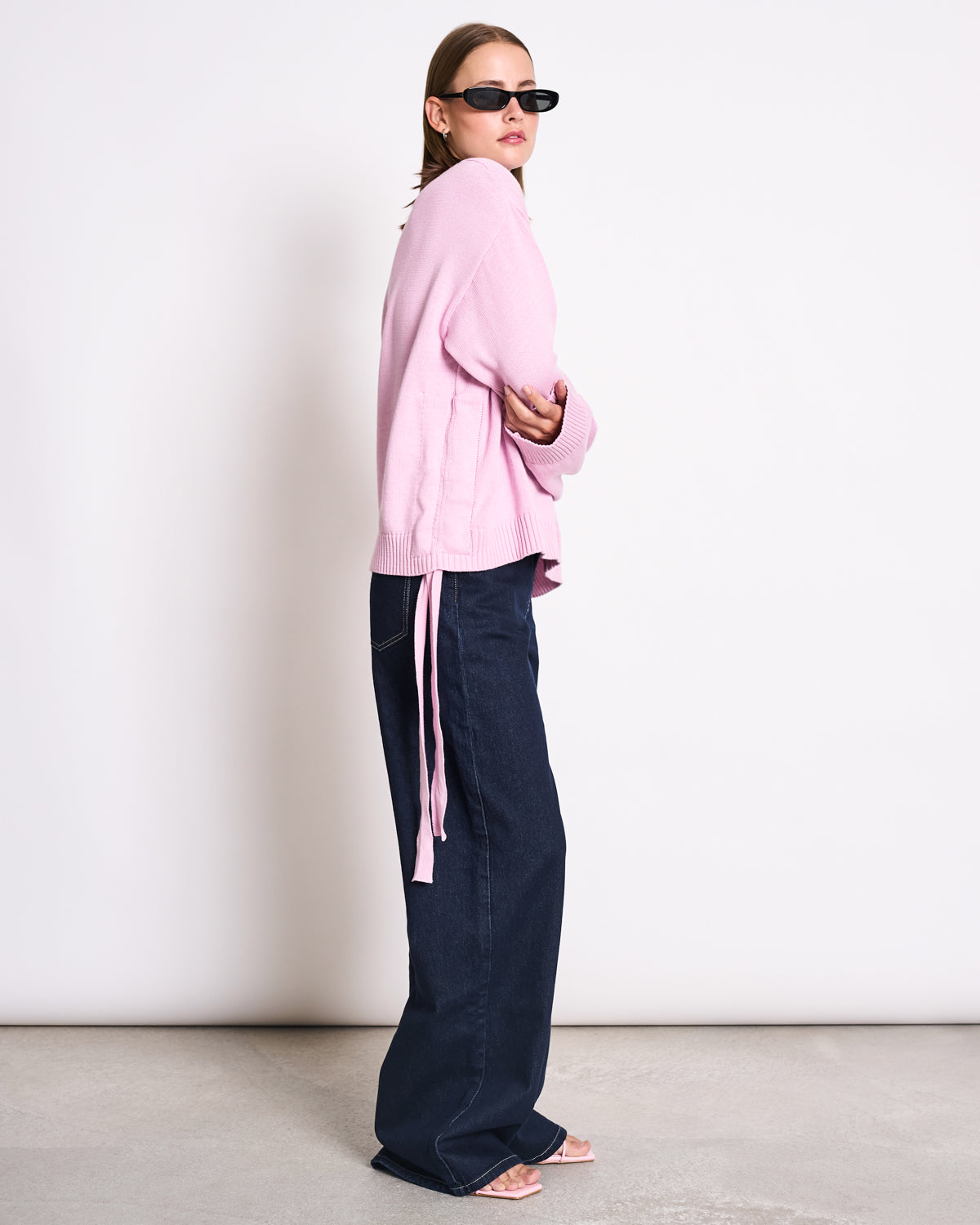 TIE SWEATER CAPER LIGHT ORCHID GOTS Jumper jan-n-june 5