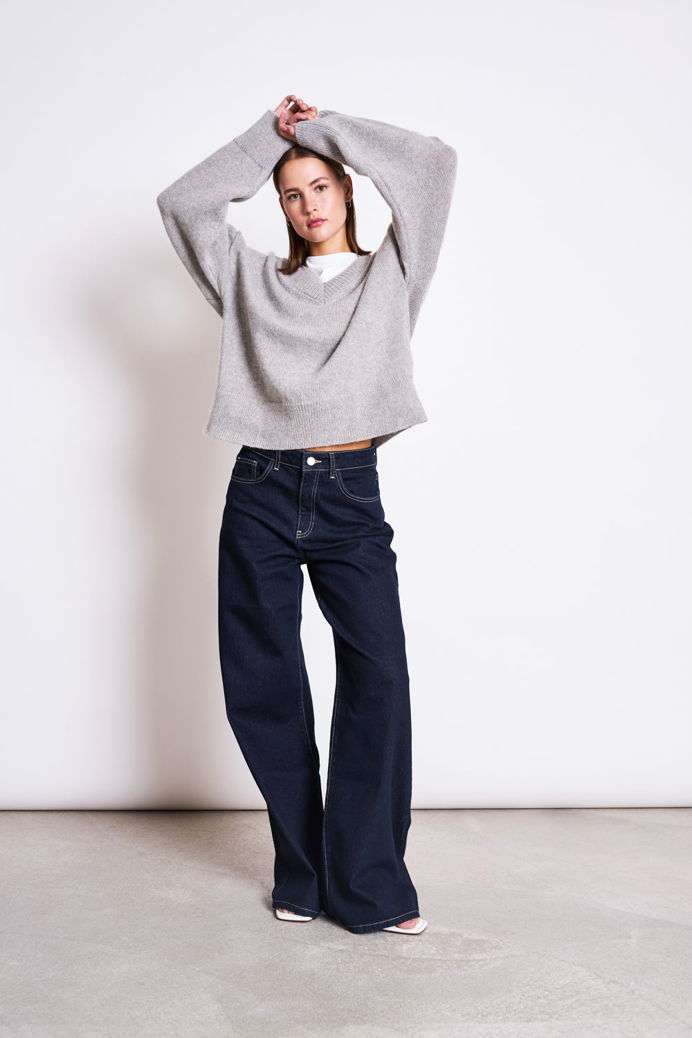 REC. MOHAIR V-NECK JUMPER YICA LIGHT GREY Jumper jan-n-june 3