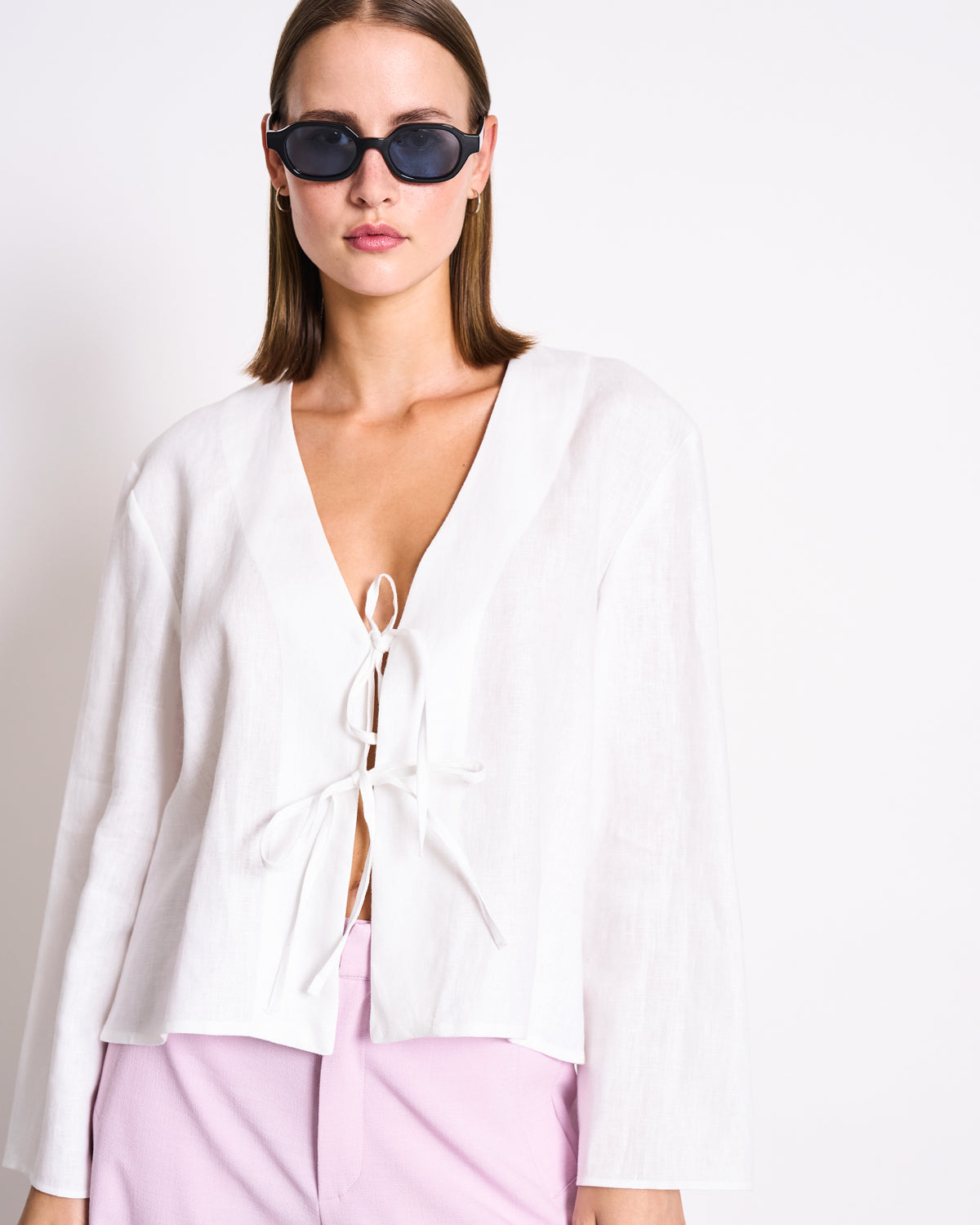 LINEN TIE BLOUSE SKAGEN WHITE Blouses jan-n-june 3