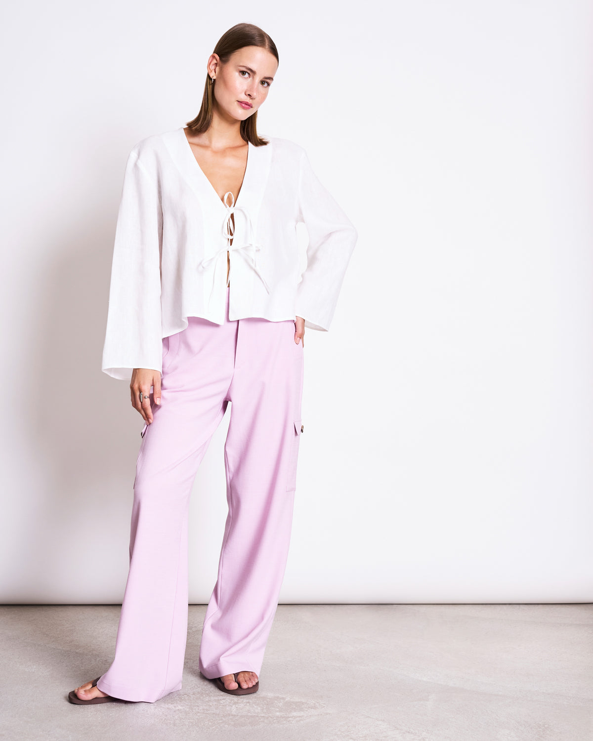 LINEN TIE BLOUSE SKAGEN WHITE Blouses jan-n-june 1