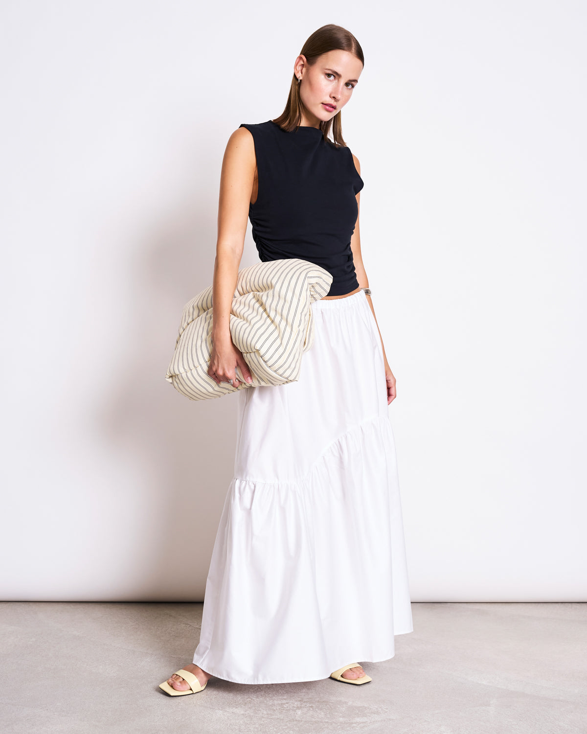 TIERED MAXI SKIRT ALCA WHITE Skirt jan-n-june 1
