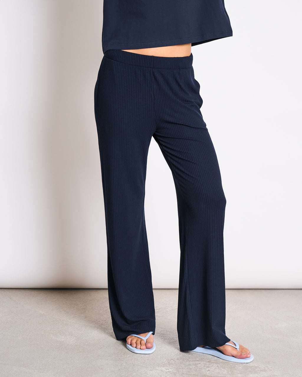 TENCEL™ LYOCELL RIB PANTS SMILLA NIGHTFALL Pants jan-n-june 2