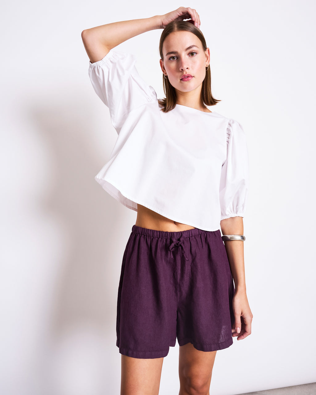 LINEN DRAWSTRING SHORTS MARUM CHERRY LACQUER Shorts jan-n-june 3