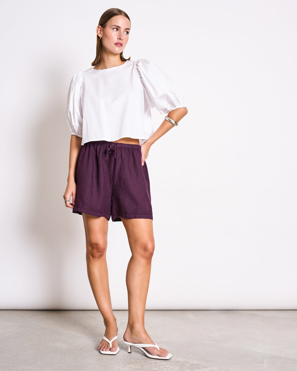 LINEN DRAWSTRING SHORTS MARUM CHERRY LACQUER Shorts jan-n-june 2