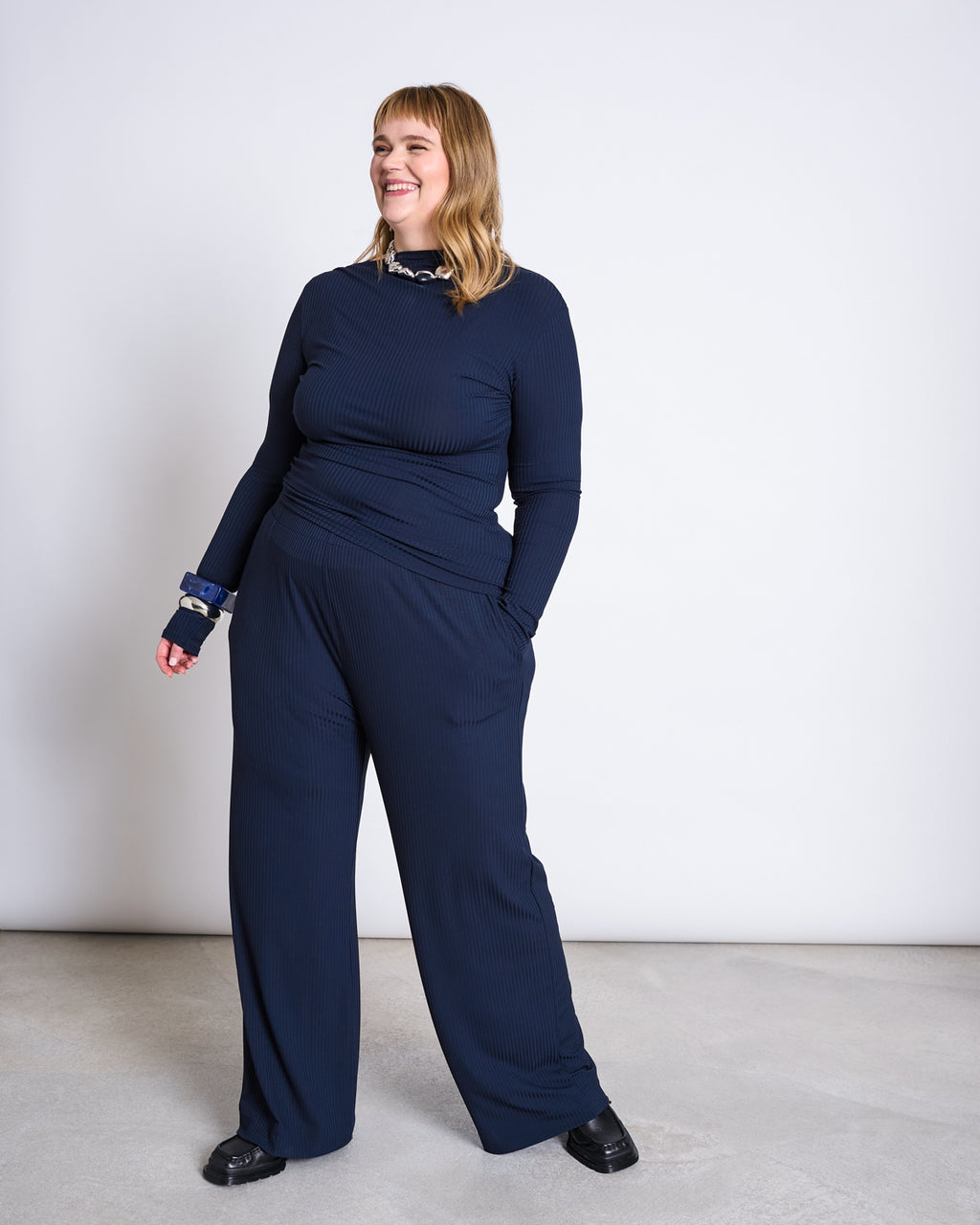 TENCEL™ LYOCELL RIB PANTS SMILLA NIGHTFALL