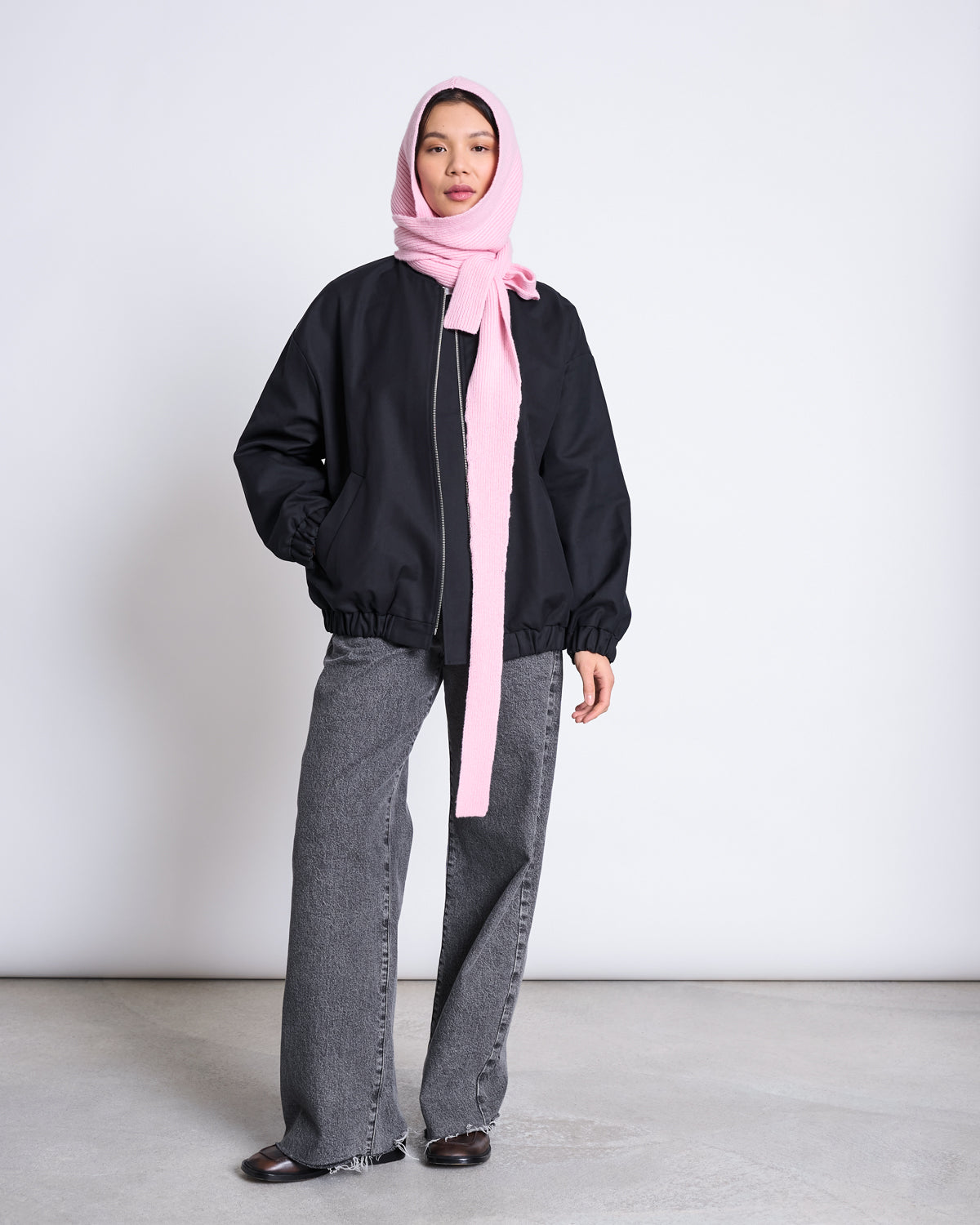 LAMBSWOOL HOODED SCARF NIRA PALE PINK GOTS Accessories jan-n-june 3