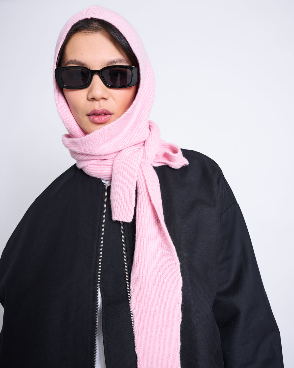LAMBSWOOL HOODED SCARF NIRA PALE PINK GOTS Accessories jan-n-june 1
