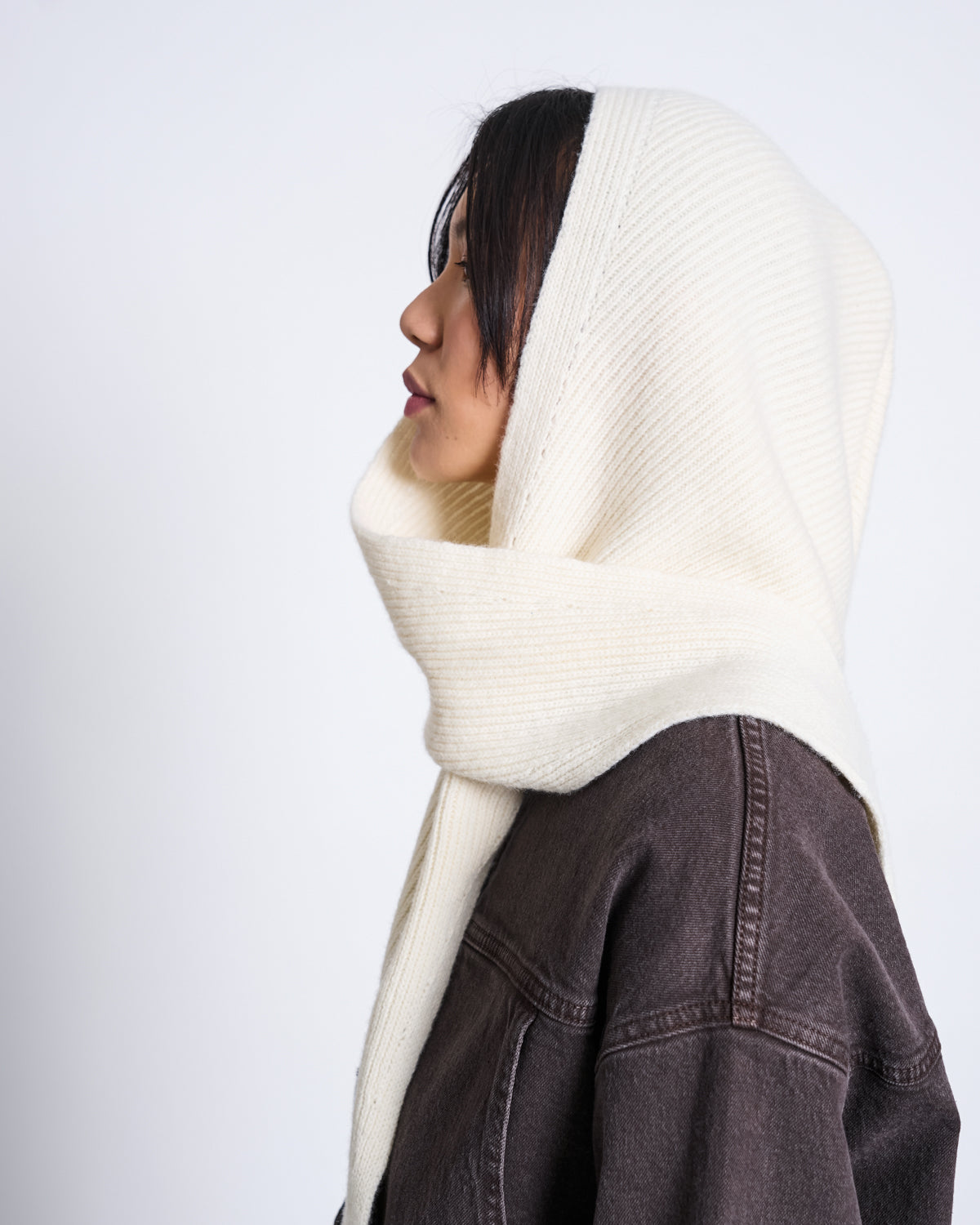 LAMBSWOOL HOODED SCARF NIRA OFFWHITE GOTS Accessories jan-n-june 2