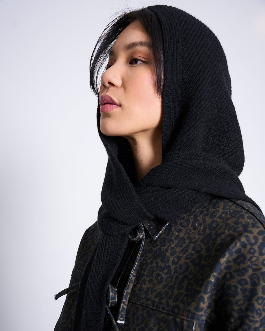 LAMBSWOOL HOODED SCARF NIRA BLACK GOTS Accessories jan-n-june 3