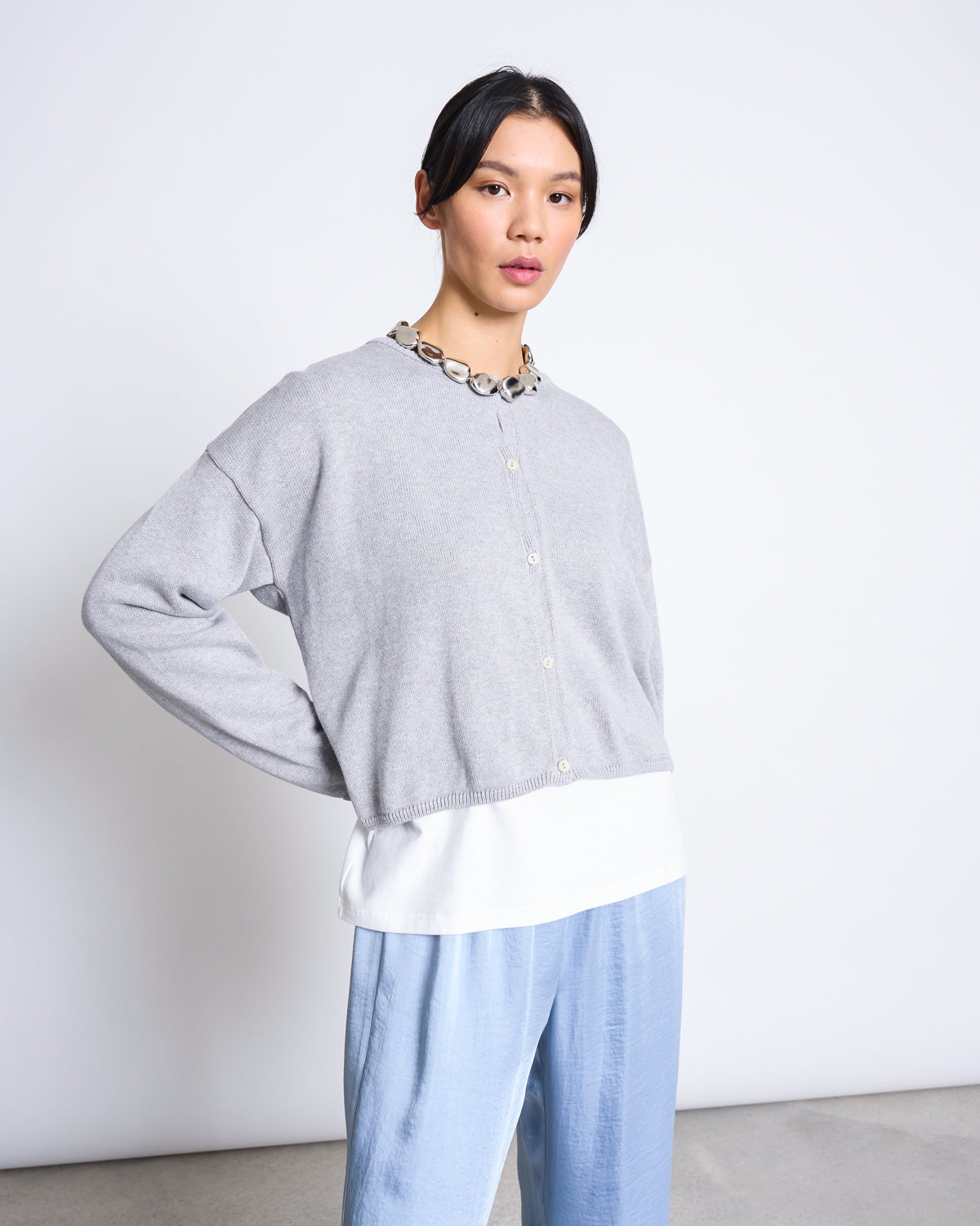 LIGHT CARDIGAN ASAS LIGHT GREY GOTS Cardigan jan-n-june 3