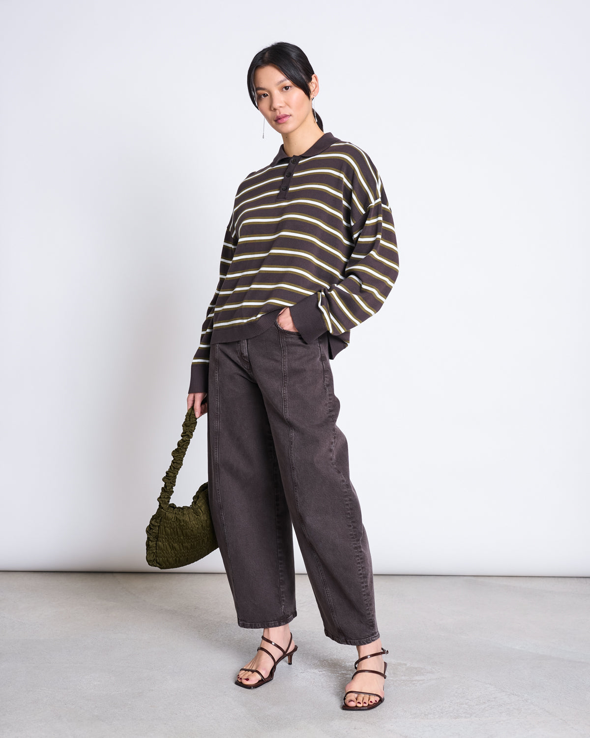 KNIT POLO SWEATER ETTA ZARTBITTER STRIPED GOTS Sweater jan-n-june 2