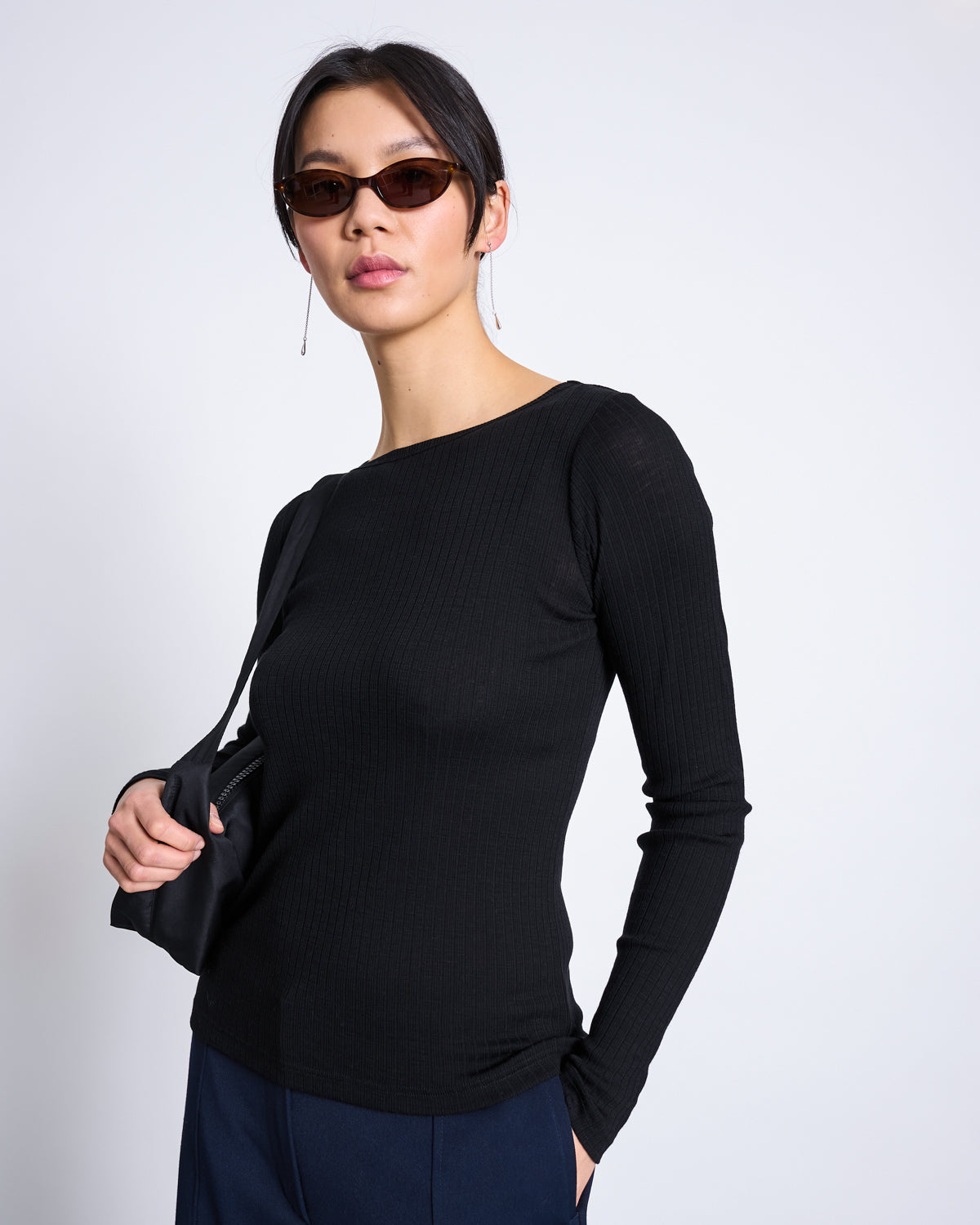 MERINOWOOL RIB LONGSLEEVE TILLA BLACK Longsleeve jan-n-june 3