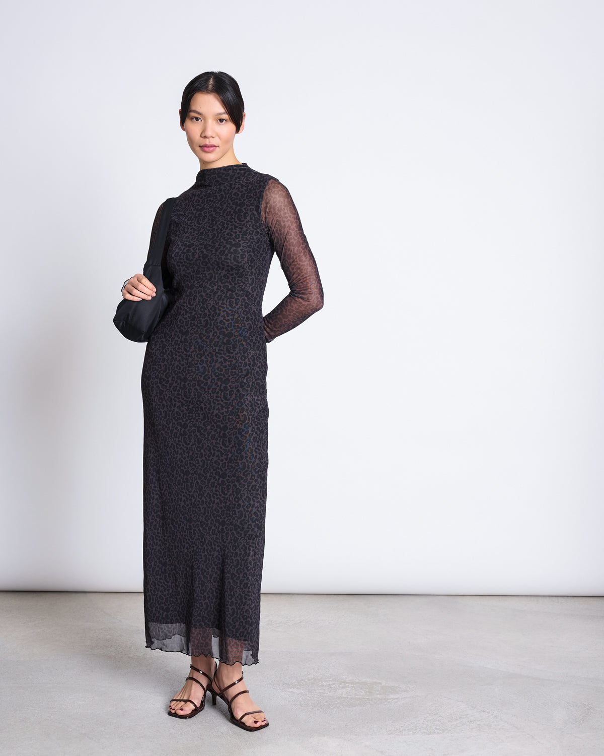 MESH LONGSLEEVE DRESS ZALDI DARK LEO PRINT Dress jan-n-june 5
