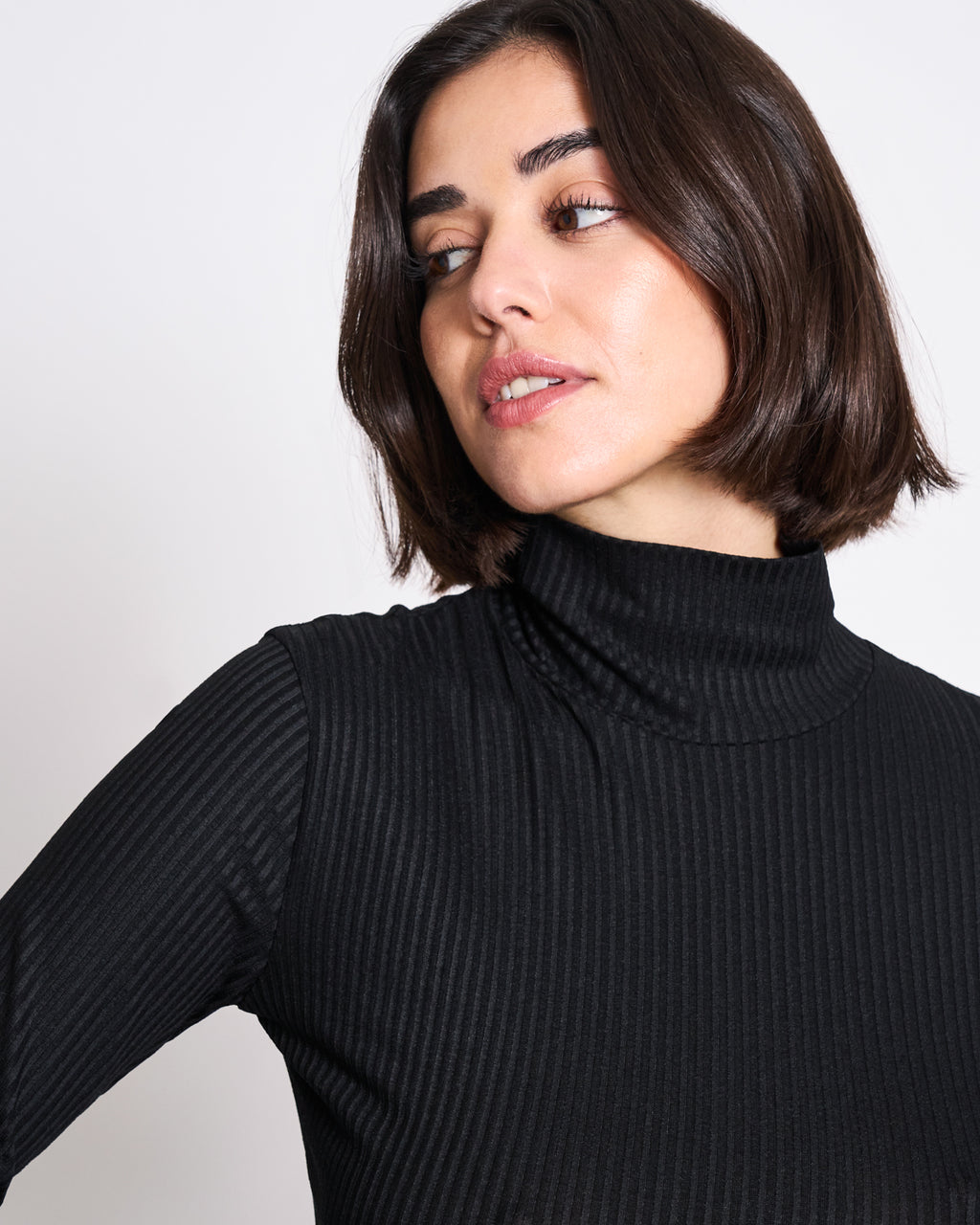TENCEL™ LYOCELL RIB TURTLENECK MIO BLACK Longsleeve jan-n-june 3