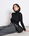 TENCEL™ LYOCELL RIB TURTLENECK MIO BLACK Longsleeve jan-n-june 1