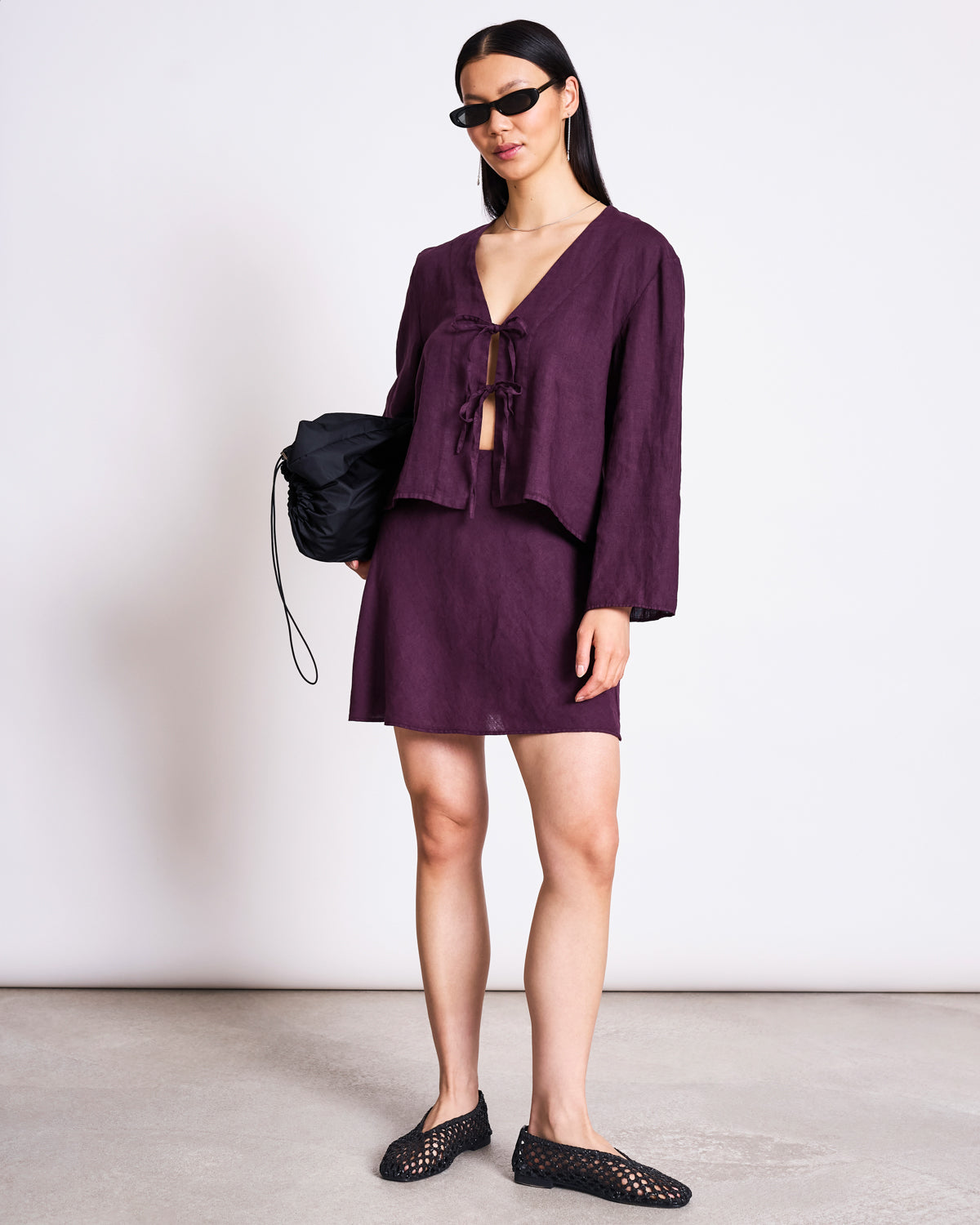 LINEN MINI SKIRT CERCIS CHERRY LACQUER Skirt jan-n-june 2