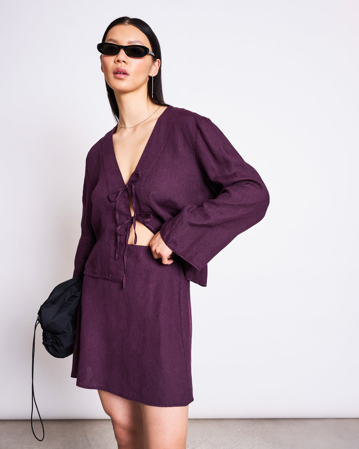 LINEN MINI SKIRT CERCIS CHERRY LACQUER Skirt jan-n-june 3