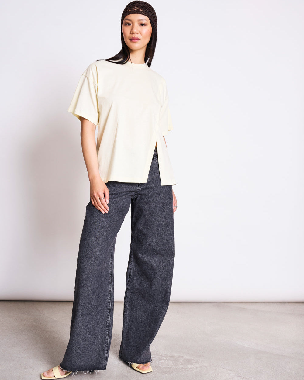 SLITTED T-SHIRT NADIL BUTTERMILK T-shirt jan-n-june 2
