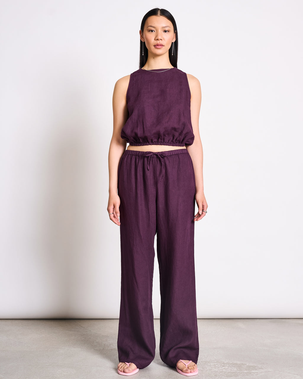 LINEN DRAWSTRING PANTS SJOV CHERRY LACQUER Pants jan-n-june 1