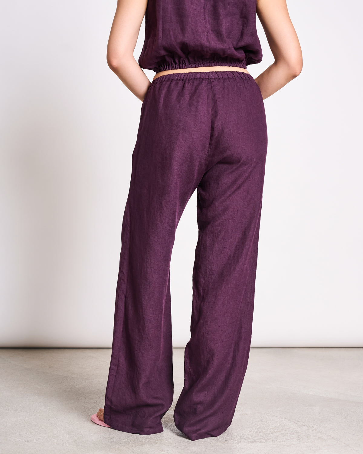 LINEN DRAWSTRING PANTS SJOV CHERRY LACQUER Pants jan-n-june 5