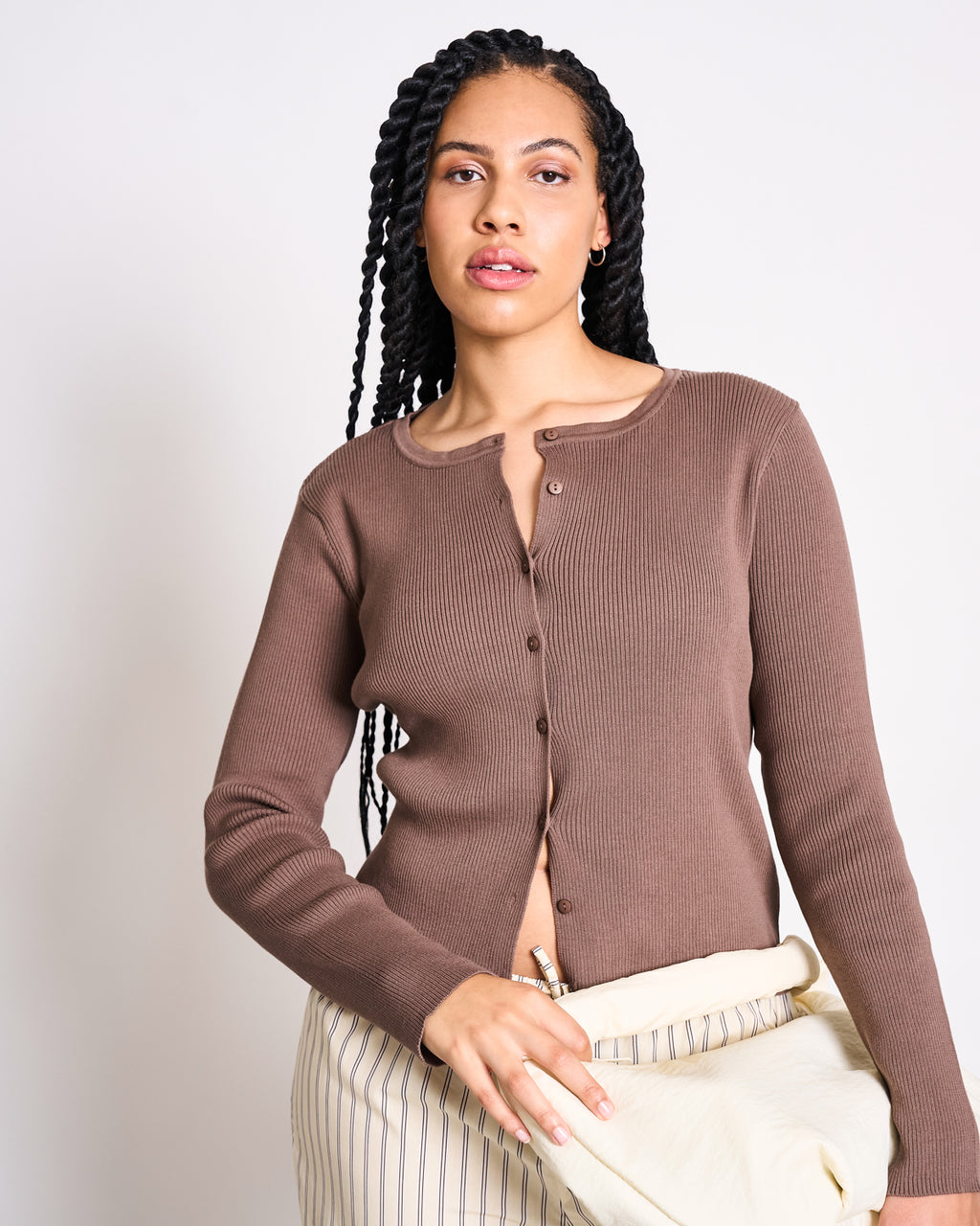 CREWNECK CARDIGAN GLIMT CLAY GOTS Cardigan jan-n-june 2