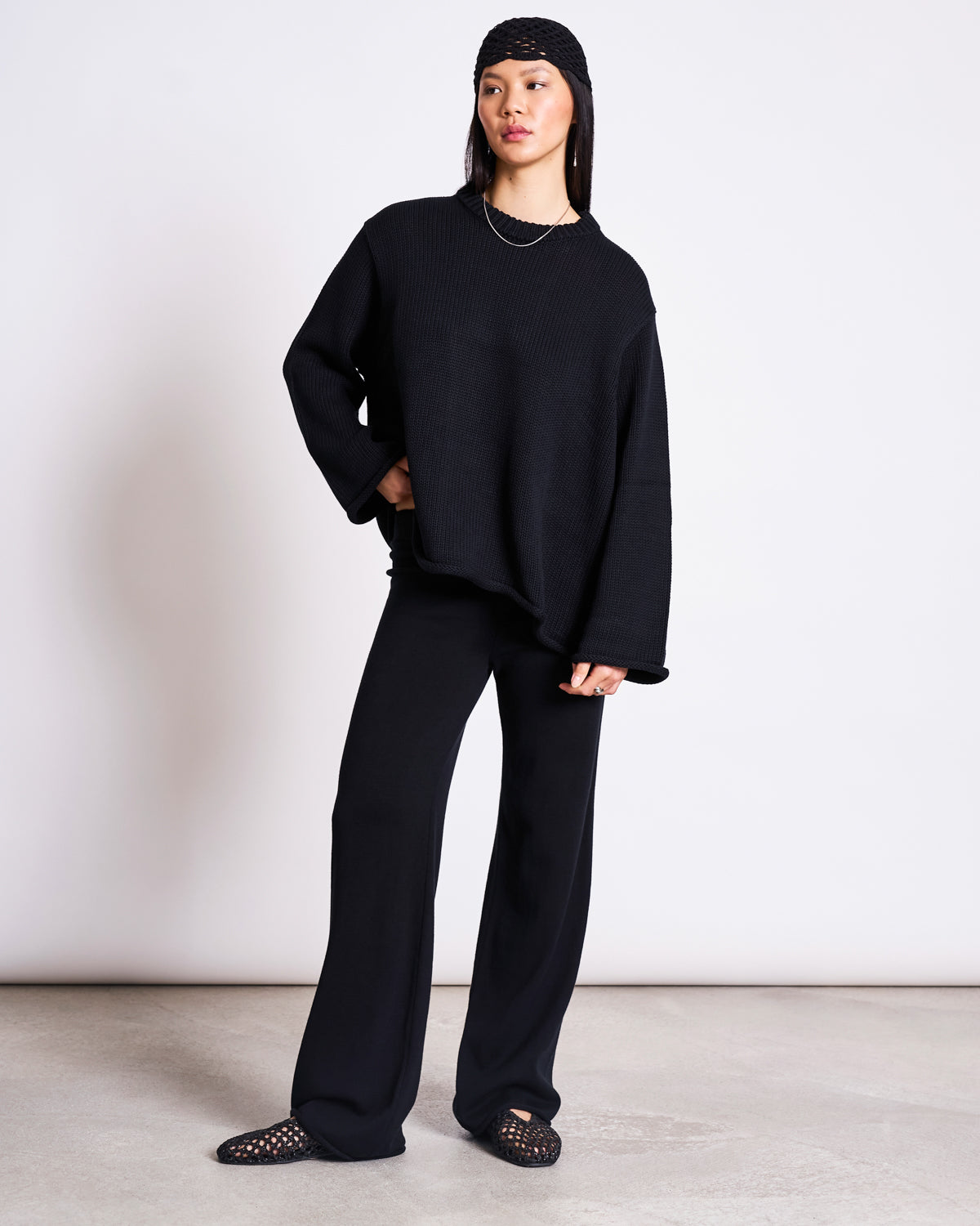 KNIT PANTS ANA BLACK GOTS Knit Pants jan-n-june 2