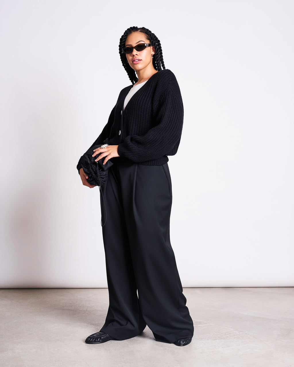 CHUNKY CARDIGAN LENA BLACK GOTS Knit Wear jan-n-june 3